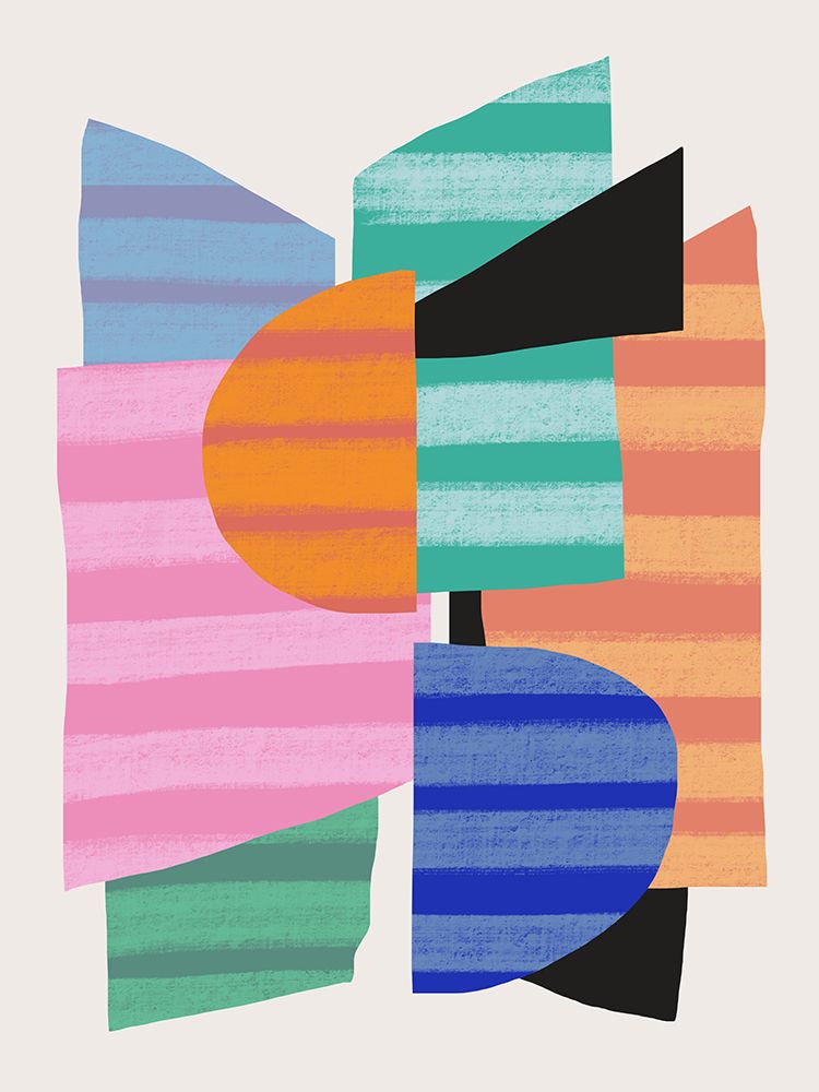 Abstract Stripe Minimal Collage 19 art print by Little Dean for $57.95 CAD