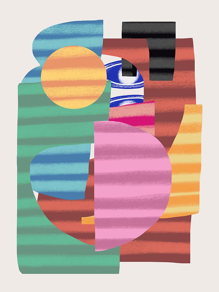 Abstract Stripe Minimal Collage 21 art print by Little Dean for $57.95 CAD