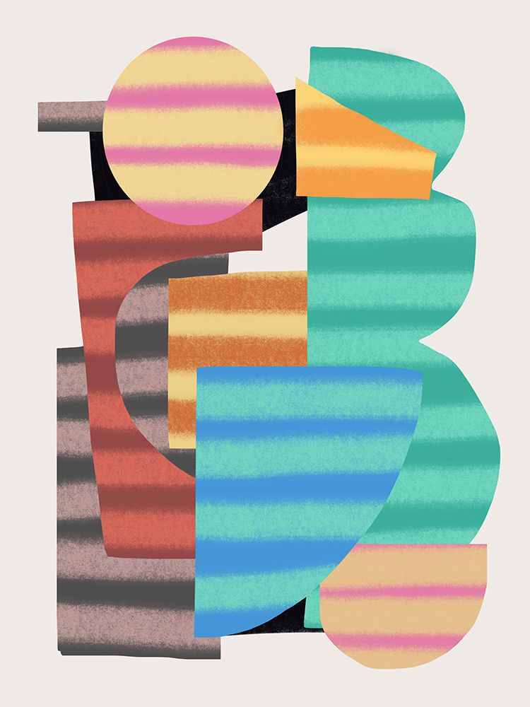 Abstract Stripe Minimal Collage 22 art print by Little Dean for $57.95 CAD