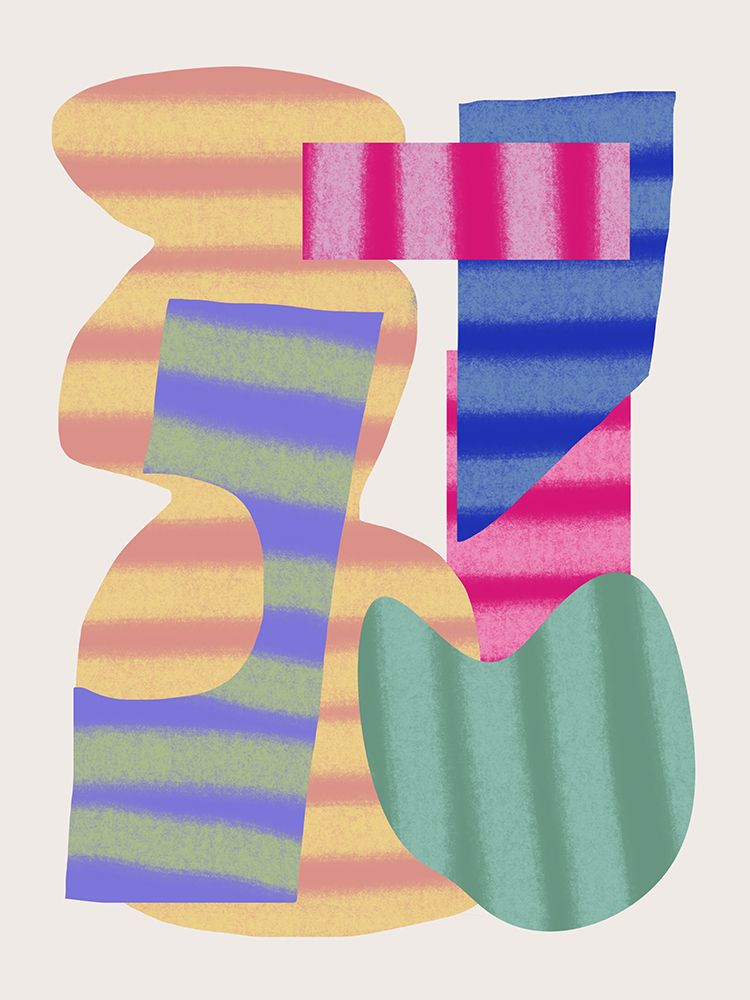 Abstract Stripe Minimal Collage 23 art print by Little Dean for $57.95 CAD