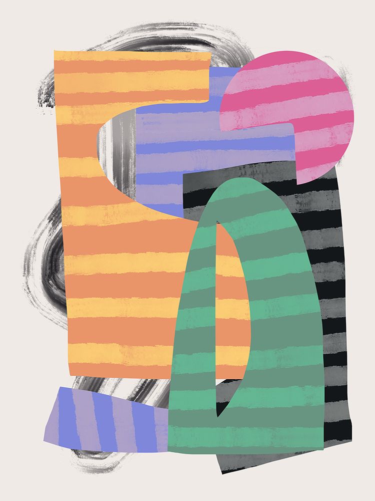 Abstract Stripe Minimal Collage 24 art print by Little Dean for $57.95 CAD