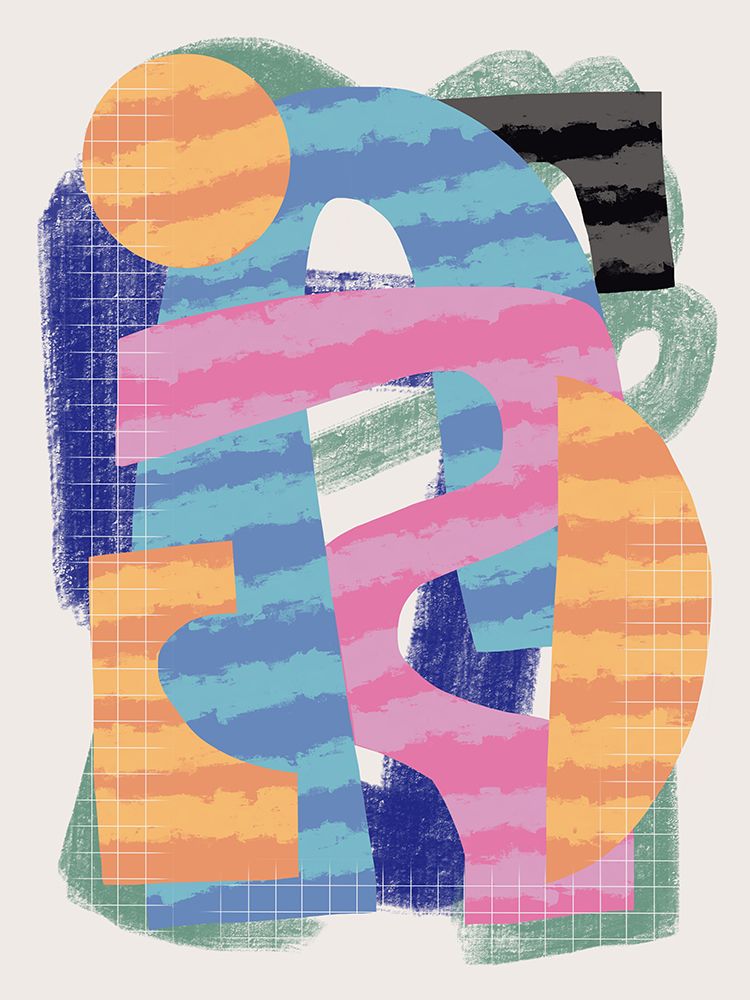 Abstract Stripe Minimal Collage 29 art print by Little Dean for $57.95 CAD