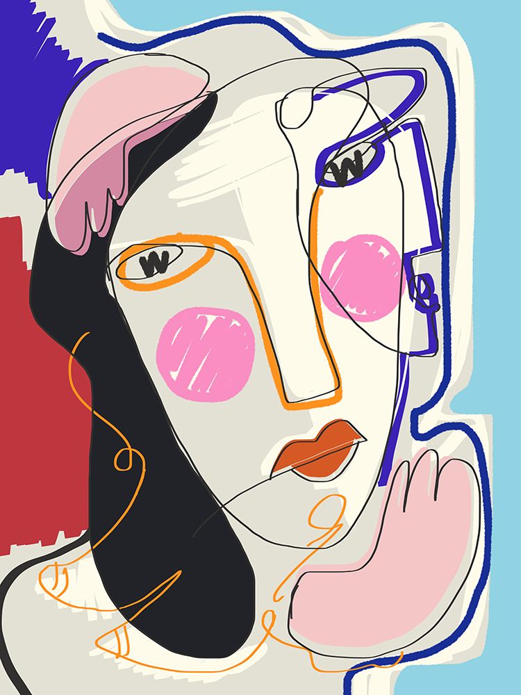 Muse Line Art Portrait art print by Little Dean for $57.95 CAD