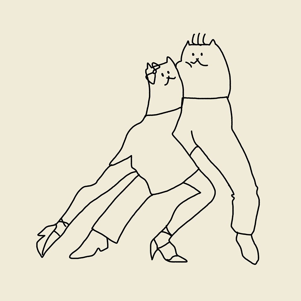 Waltz Cats art print by Little Dean for $57.95 CAD