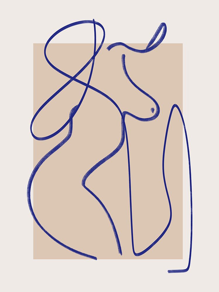 Abstract Blue Line Art 2 art print by Little Dean for $57.95 CAD
