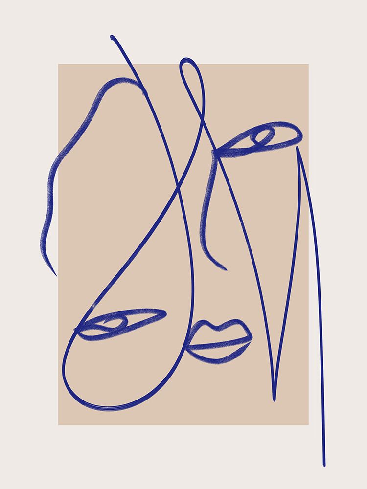 Abstract Blue Line Art art print by Little Dean for $57.95 CAD