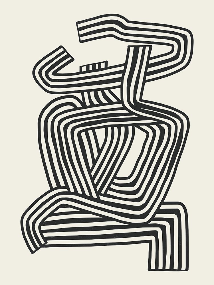 Stripe Woman Portrait art print by Little Dean for $57.95 CAD