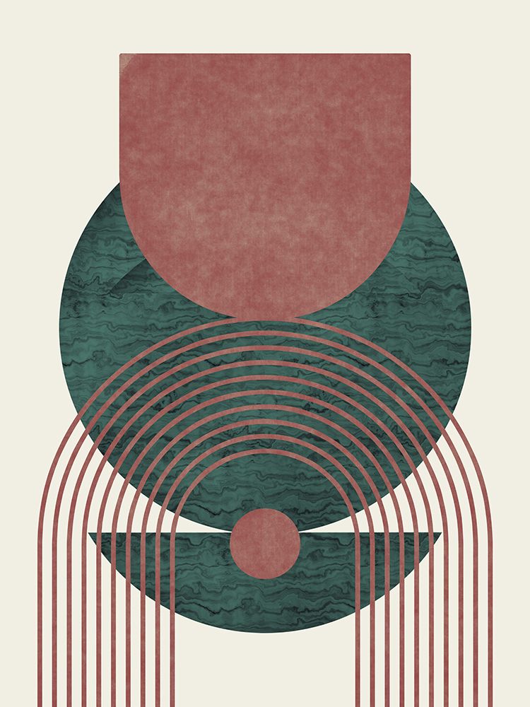 Aquamarine Marble Geometric Design art print by Little Dean for $57.95 CAD
