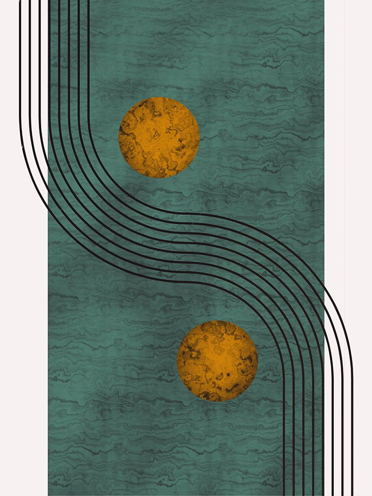 Aquamarine Marble With Golden Sphere art print by Little Dean for $57.95 CAD