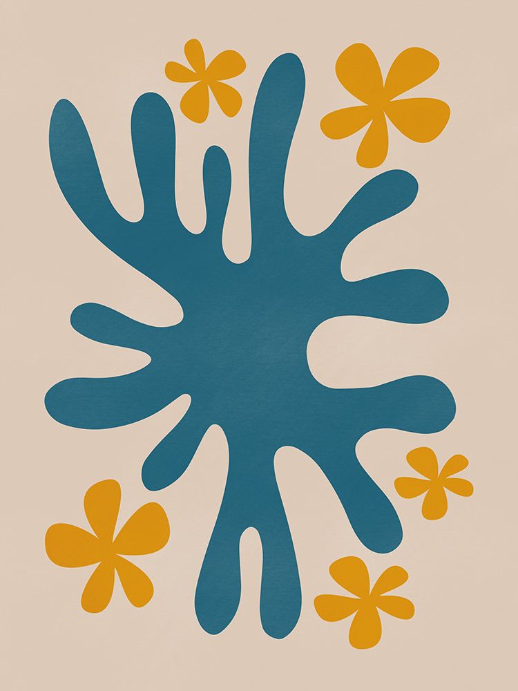 Coral With Flowers art print by Little Dean for $57.95 CAD