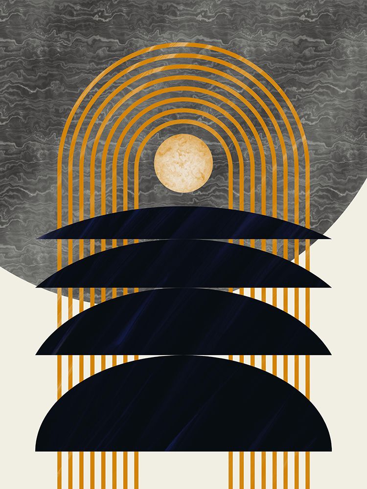 Marble Moon Geometry art print by Little Dean for $57.95 CAD