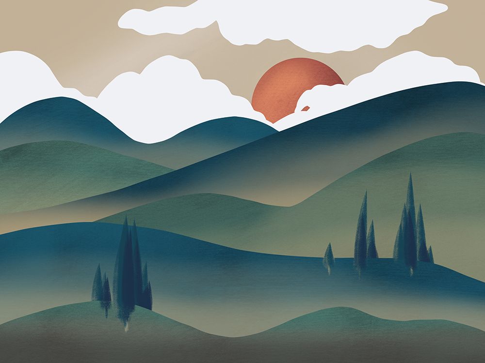 Cloudy Hill art print by Little Dean for $57.95 CAD