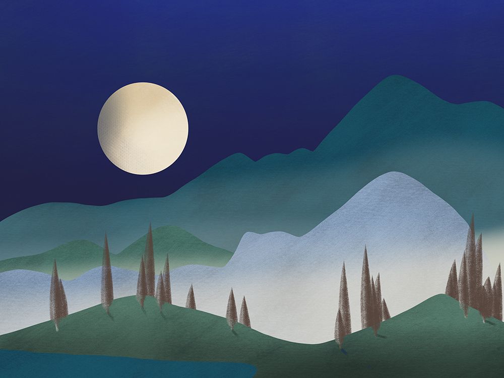 Glowing Mist Under the Moonlight art print by Little Dean for $57.95 CAD