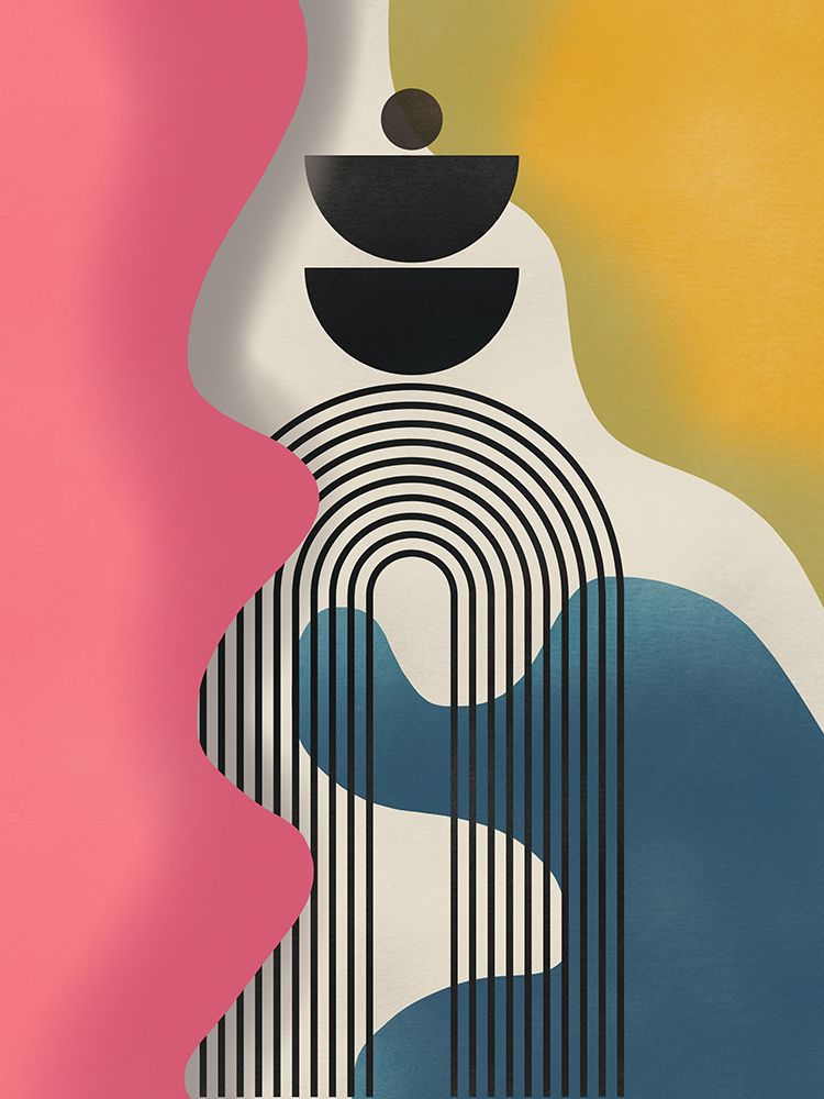 Mid Century Geometric Tricolor art print by Little Dean for $57.95 CAD