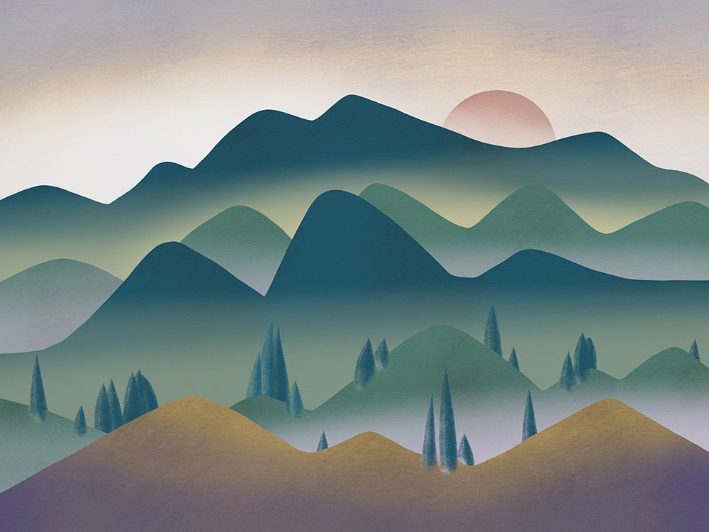 Mountain Range At Dawn art print by Little Dean for $57.95 CAD