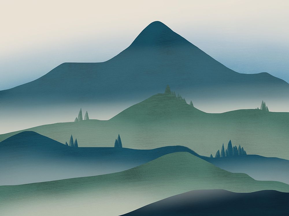 Mystical Blue Peak art print by Little Dean for $57.95 CAD