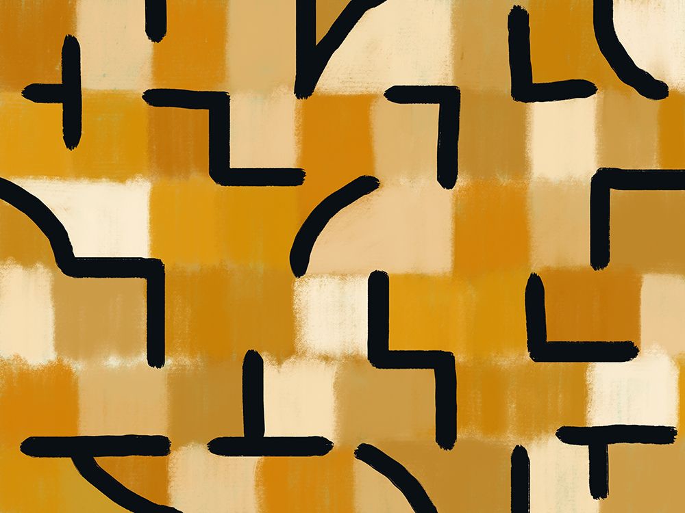 Ochre Checked Blackburn art print by Little Dean for $57.95 CAD