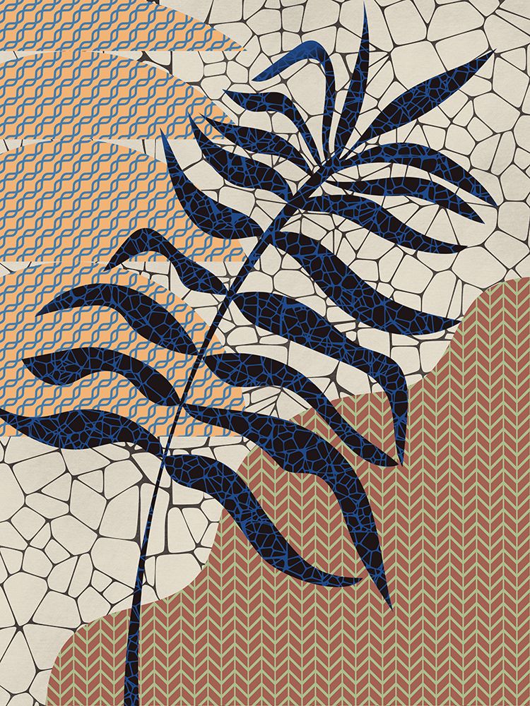 Palm Leaf Mosaic Design art print by Little Dean for $57.95 CAD