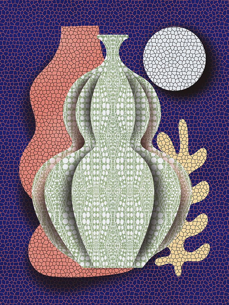 Pop Art Vase and Moon art print by Little Dean for $57.95 CAD