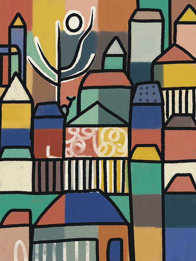 Stacked Village art print by Little Dean for $57.95 CAD