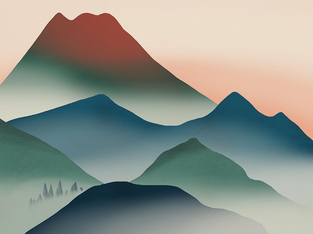 Volcanic Mountain From Far art print by Little Dean for $57.95 CAD