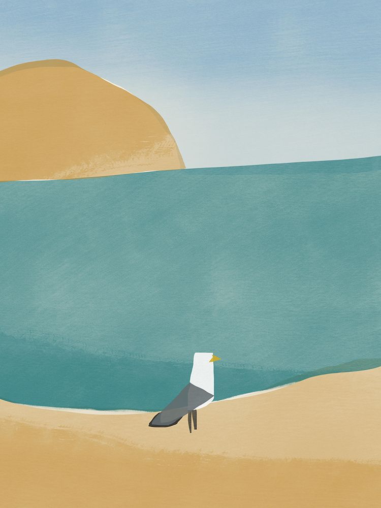 Lone Seagull art print by Little Dean for $57.95 CAD