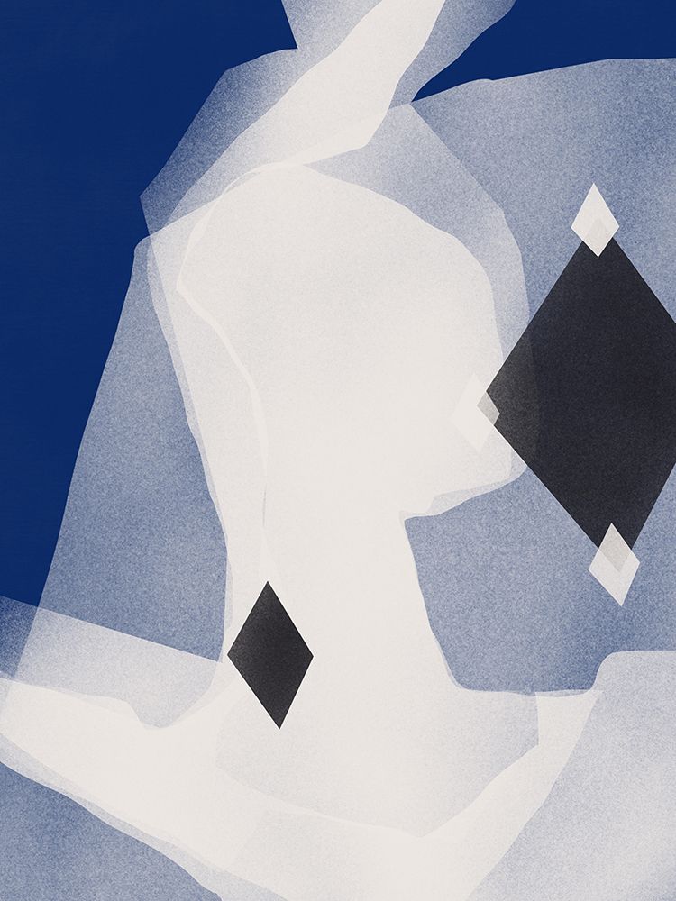 Blue Black And White Abstract art print by Little Dean for $57.95 CAD