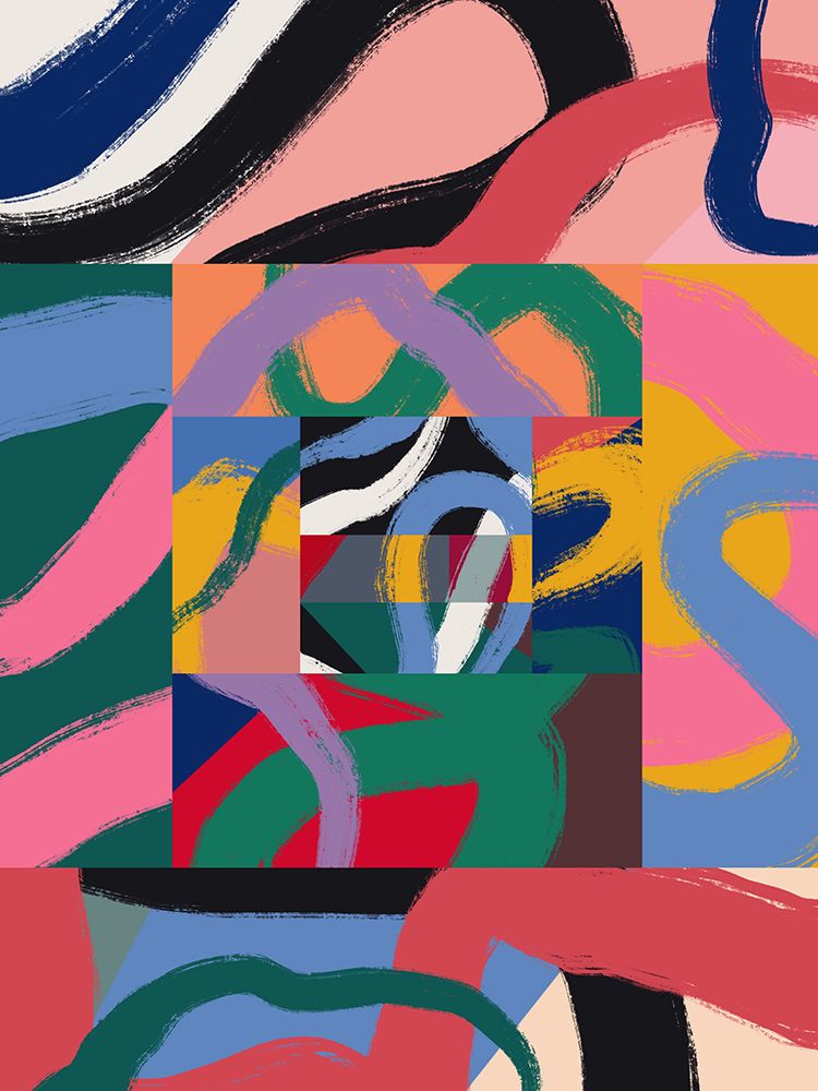 Colorful Line Ribbon Abstract art print by Little Dean for $57.95 CAD