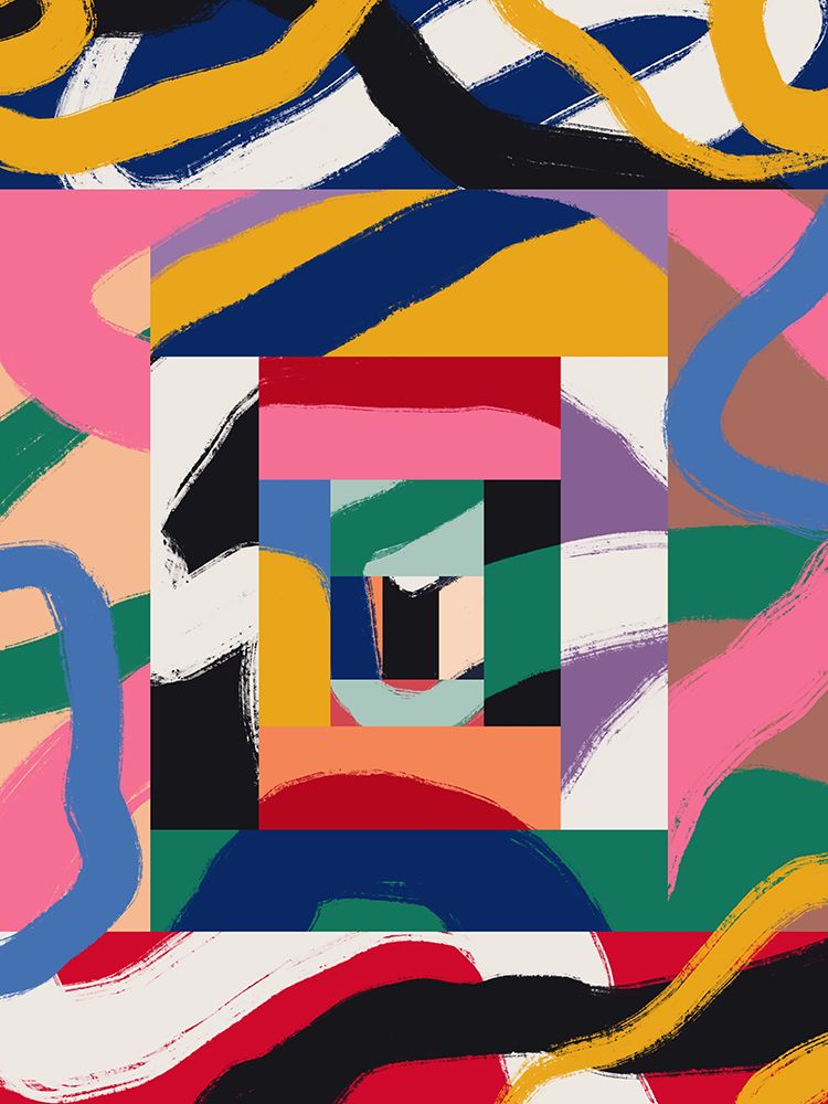 Rainbow Ribbons Abstract art print by Little Dean for $57.95 CAD