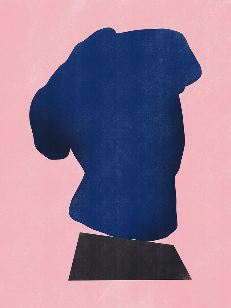 Stone Sculpture In Blue art print by Little Dean for $57.95 CAD