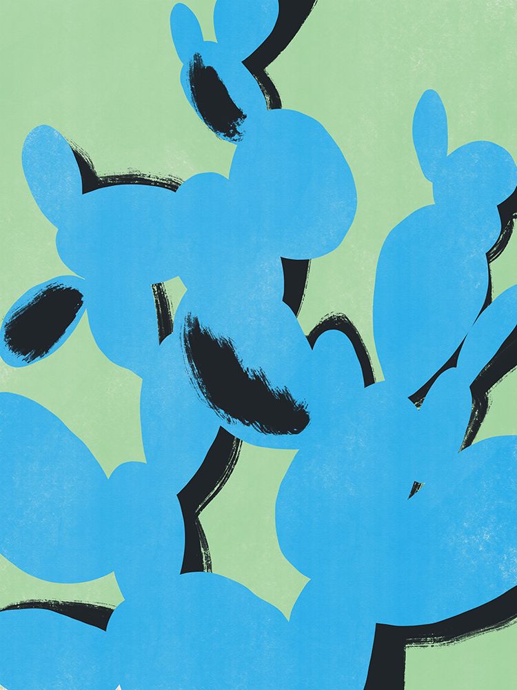 Blue Cactus Silhouette art print by Little Dean for $57.95 CAD