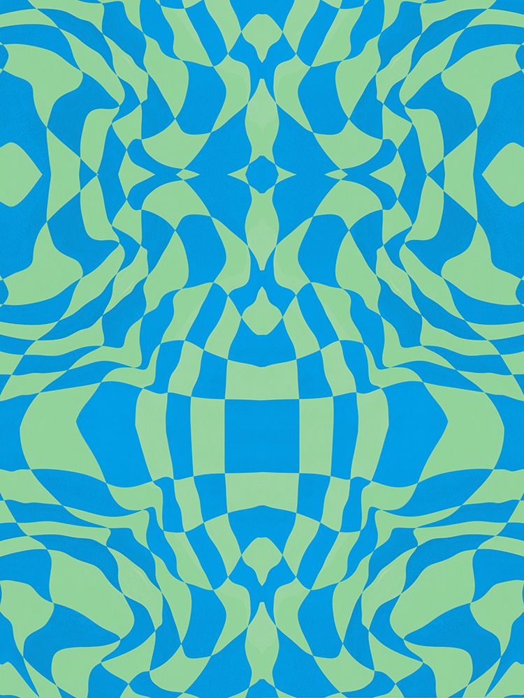 Cool Colors Warp Checkers art print by Little Dean for $57.95 CAD