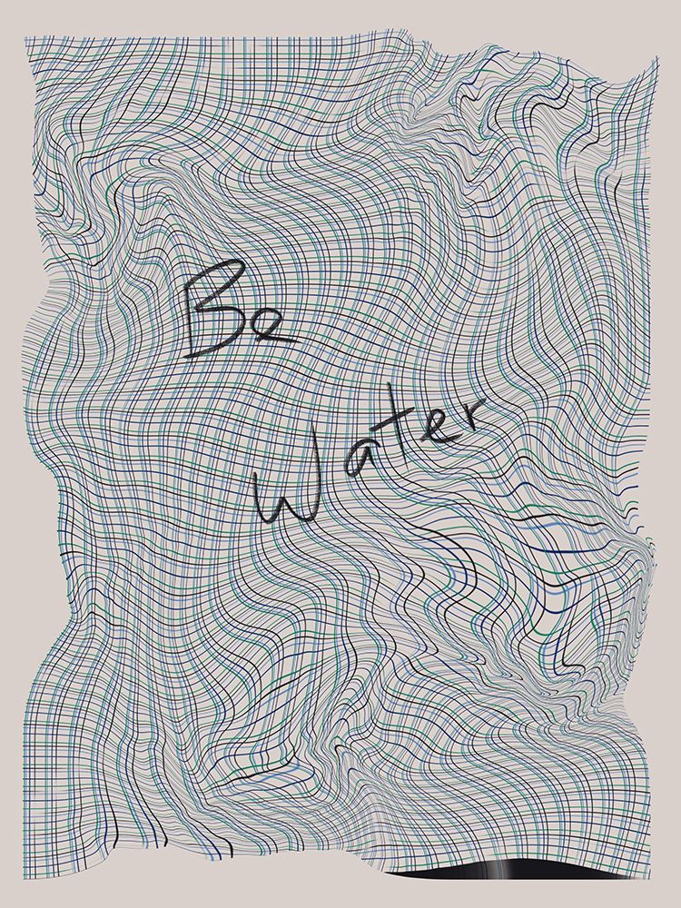 Text and Checkers Be Water art print by Little Dean for $57.95 CAD