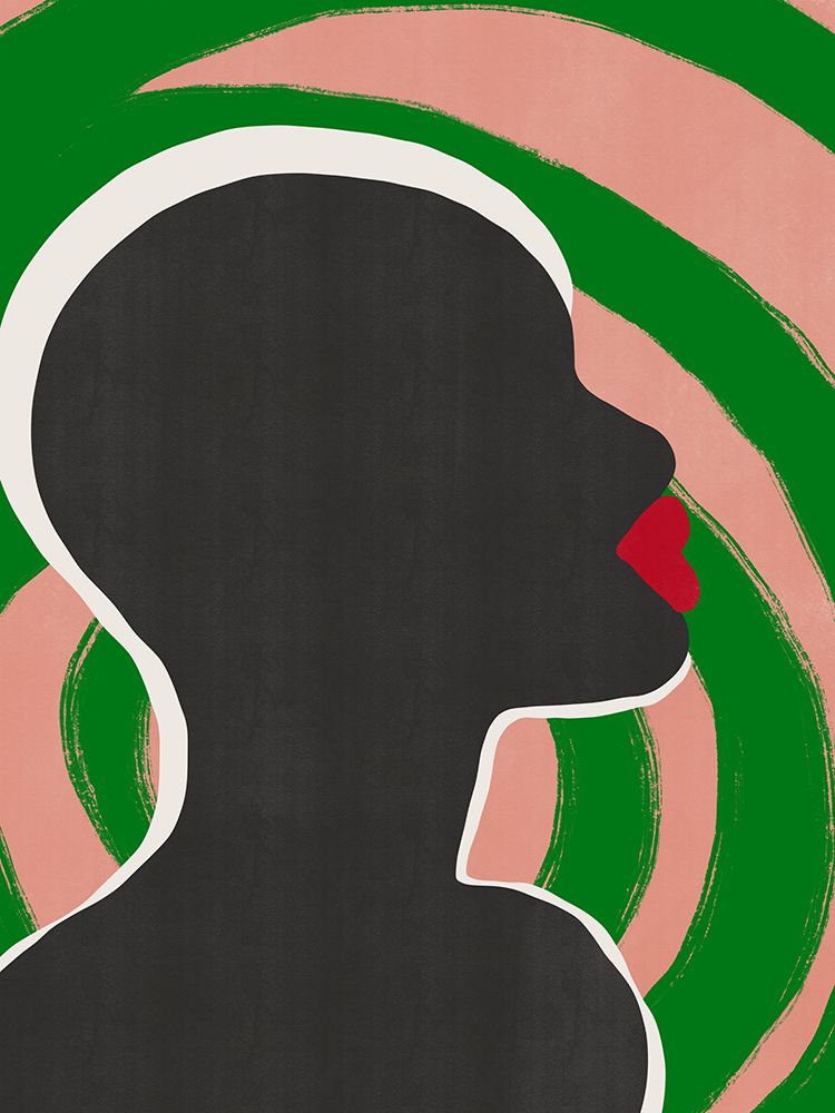Anonymous Portrait In Green Spiral art print by Little Dean for $57.95 CAD