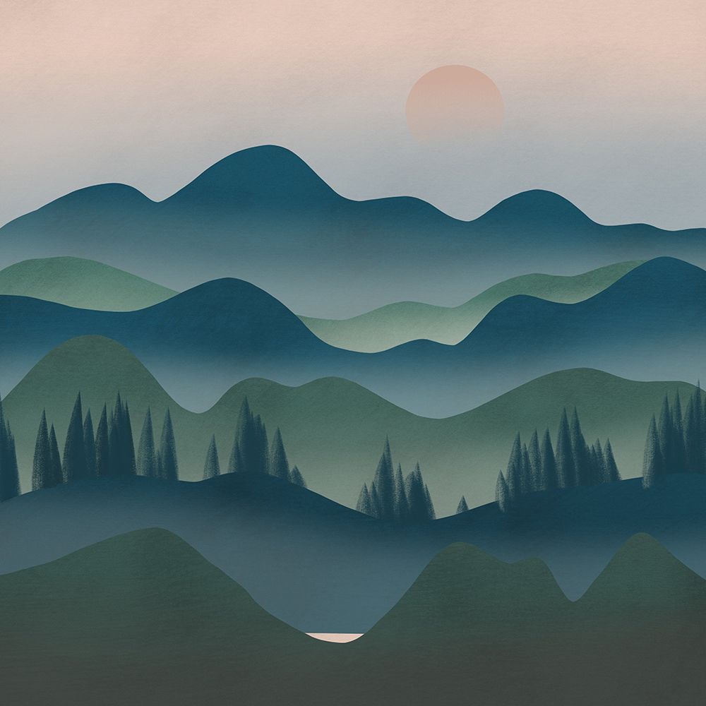 Mountain Range At Dusk art print by Little Dean for $57.95 CAD