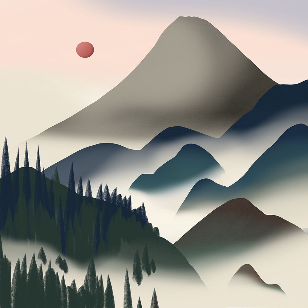 Nature In Gray and Blue art print by Little Dean for $57.95 CAD