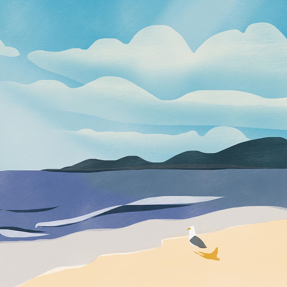 Seagull Sun Bathing art print by Little Dean for $57.95 CAD