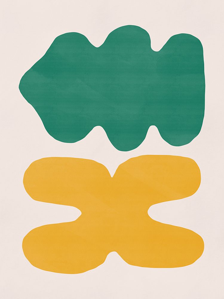 Organic Shapes In Green And Yellow art print by Little Dean for $57.95 CAD
