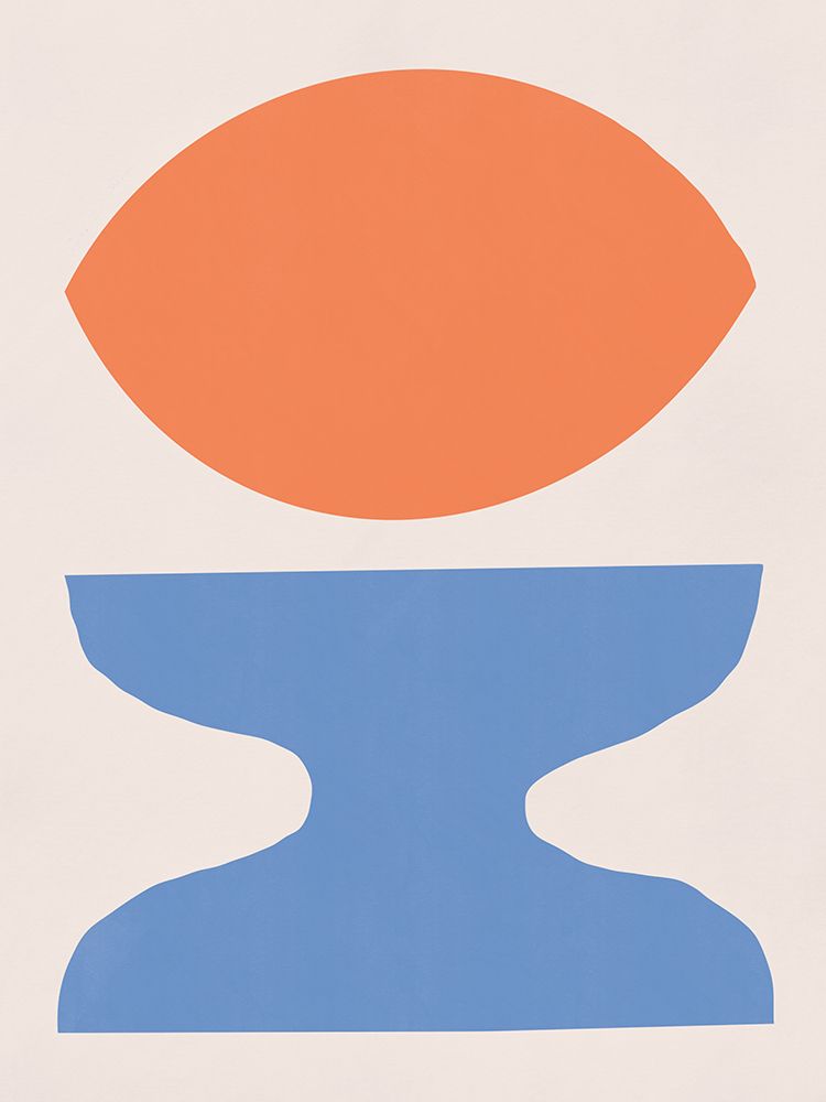 Organic Shapes In Orange And Blue art print by Little Dean for $57.95 CAD