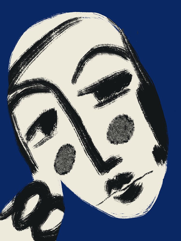 Resting Portrait In Blue art print by Little Dean for $57.95 CAD