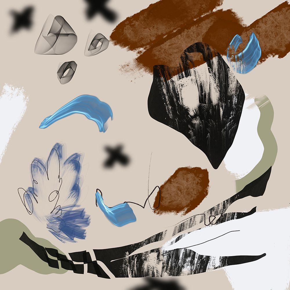 Mixed Media Abstract Composition art print by Little Dean for $57.95 CAD