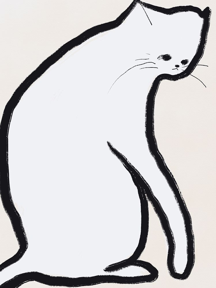 White Cat art print by Little Dean for $57.95 CAD