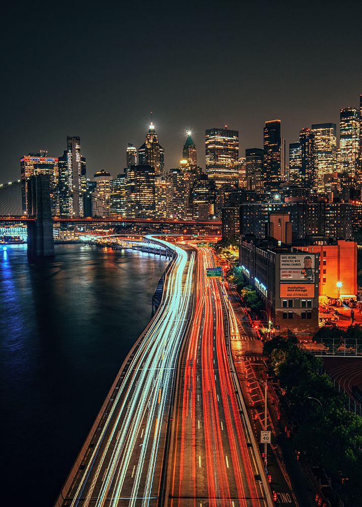 Manhattan Night art print by Leechee Z for $57.95 CAD