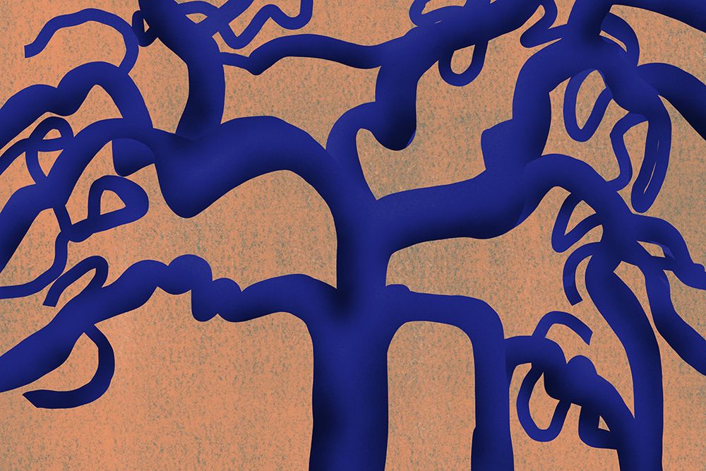 Blue Tree art print by Little Dean for $57.95 CAD