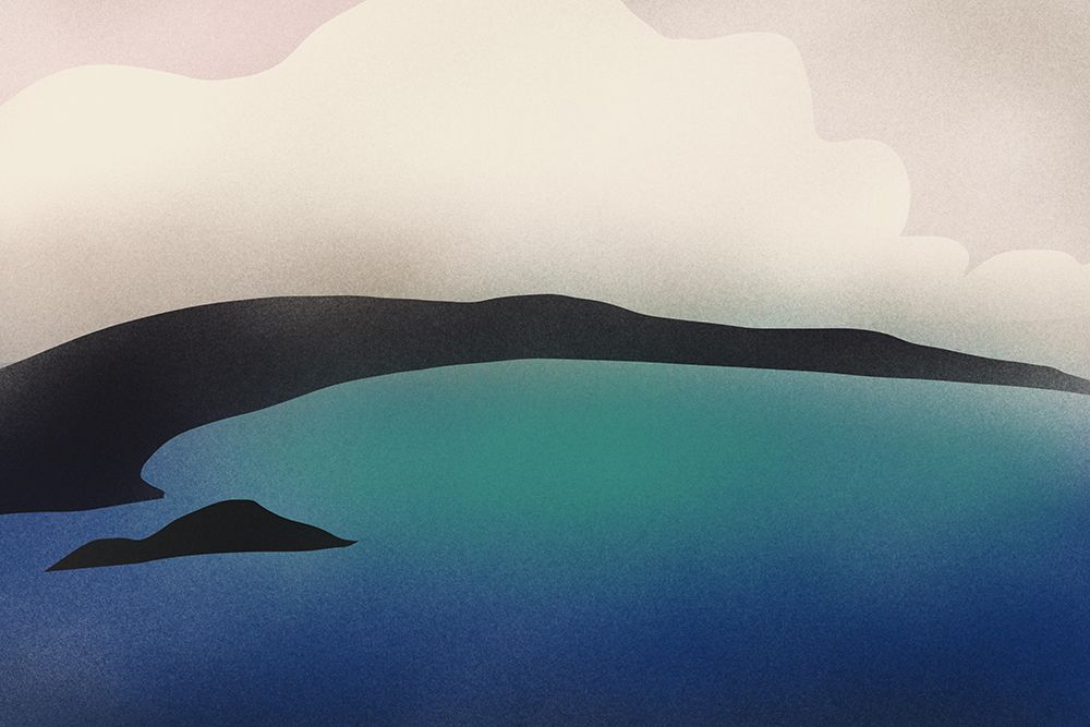Blue lagoon art print by Little Dean for $57.95 CAD