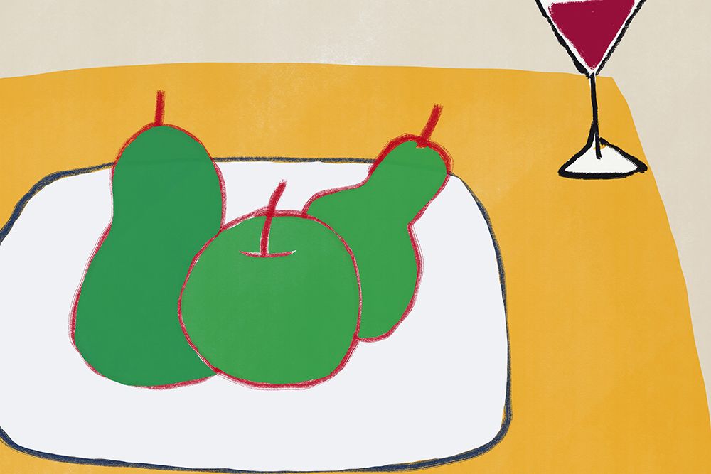 Green Pears On The Table art print by Little Dean for $57.95 CAD