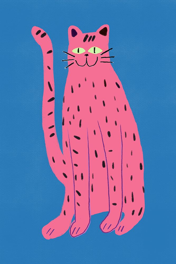 Pink Cat art print by Little Dean for $57.95 CAD