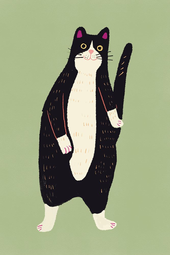 Black And White Cat 02 art print by Little Dean for $57.95 CAD