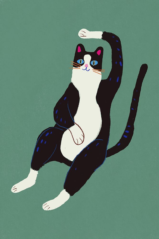 Black And White Cat art print by Little Dean for $57.95 CAD