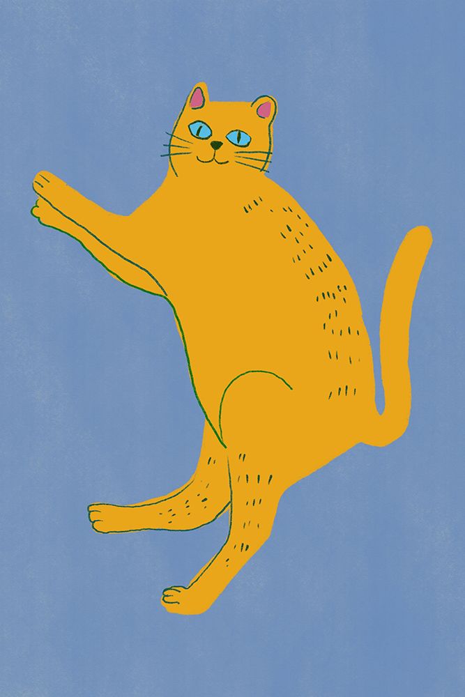 Yellow Cat art print by Little Dean for $57.95 CAD
